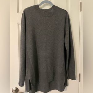 Duluth Trading 100% wool hi-lo tunic sweater, grey XL
